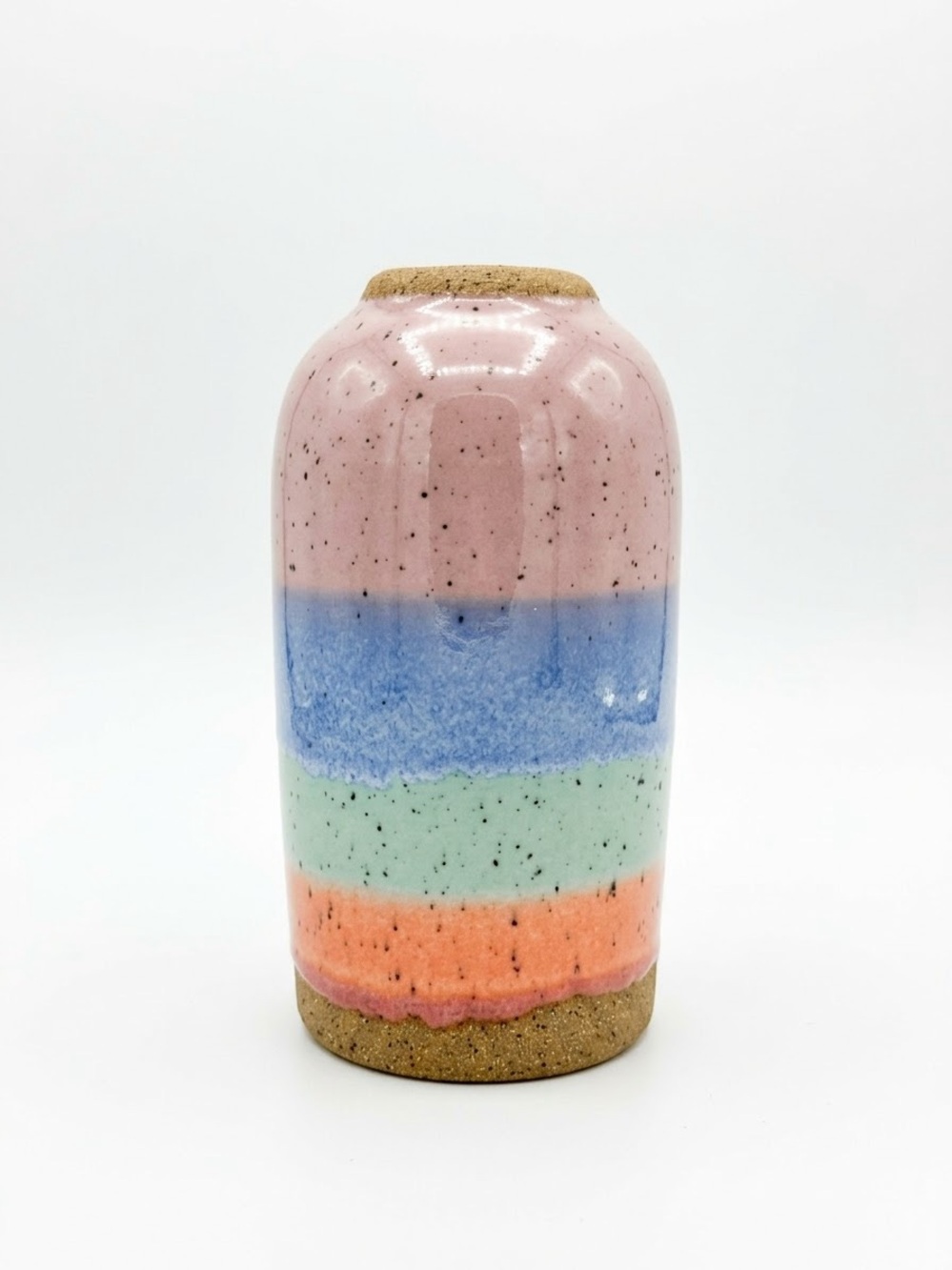 Threshold Pastel Striped Ceramic Vase in Pink, Blue, Mint & Coral